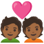 image for :couple with heart: medium-dark skin tone:
