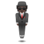 image for :person in suit levitating: dark skin tone: