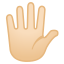 image for :hand with fingers splayed: light skin tone: