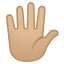 image for :hand with fingers splayed: medium-light skin tone: