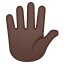 image for :hand with fingers splayed: dark skin tone: