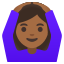 image for :woman gesturing OK: medium-dark skin tone: