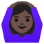 image for :woman gesturing OK: dark skin tone: