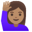image for :woman raising hand: medium skin tone: