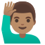 image for :man raising hand: medium skin tone: