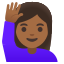 image for :woman raising hand: medium-dark skin tone: