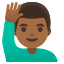 image for :man raising hand: medium-dark skin tone: