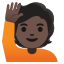 image for :person raising hand: dark skin tone: