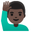 image for :man raising hand: dark skin tone:
