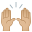 image for :raising hands: medium-light skin tone: