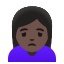 image for :woman frowning: dark skin tone: