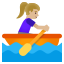 image for :woman rowing boat: medium-light skin tone: