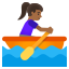 image for :woman rowing boat: medium-dark skin tone: