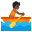 image for :person rowing boat: dark skin tone: