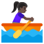 image for :woman rowing boat: dark skin tone: