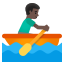 image for :man rowing boat: dark skin tone: