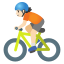 image for :person biking: light skin tone: