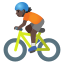image for :person biking: dark skin tone:
