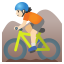 image for :person mountain biking: light skin tone: