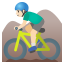 image for :man mountain biking: light skin tone: