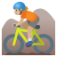 image for :person mountain biking: medium-light skin tone: