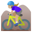 image for :woman mountain biking: medium-light skin tone: