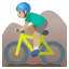 image for :man mountain biking: medium-light skin tone: