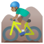 image for :man mountain biking: medium skin tone: