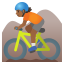 image for :person mountain biking: medium-dark skin tone: