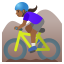 image for :woman mountain biking: medium-dark skin tone: