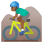 image for :man mountain biking: medium-dark skin tone:
