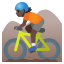 image for :person mountain biking: dark skin tone:
