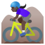 image for :woman mountain biking: dark skin tone: