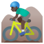 image for :man mountain biking: dark skin tone: