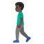 image for :man walking: dark skin tone: