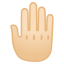 image for :raised back of hand: light skin tone: