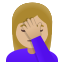 image for :woman facepalming: medium-light skin tone: