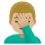 image for :man facepalming: medium-light skin tone: