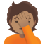 image for :person facepalming: medium skin tone: