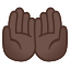 image for :palms up together: dark skin tone: