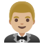 image for :man in tuxedo: medium-light skin tone: