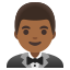 image for :man in tuxedo: medium-dark skin tone: