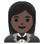 image for :woman in tuxedo: dark skin tone: