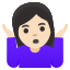 image for :woman shrugging: light skin tone:
