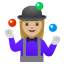 image for :woman juggling: medium-light skin tone: