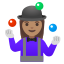 image for :woman juggling: medium skin tone: