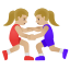image for :women wrestling: medium-light skin tone: