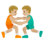 image for :men wrestling: medium-light skin tone:
