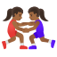 image for :women wrestling: medium-dark skin tone: