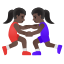 image for :women wrestling: dark skin tone: